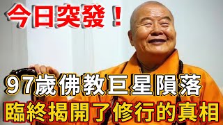 今日突發！97歲佛教巨星隕落！臨終前的最後開示，揭開了佛教修行的真相！多忙都花2分鐘看看 |禪語 #星雲大師 #台灣 #星雲大師圓寂