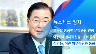 정의용, 이란 외무장관과 통화…억류 선박 석방 촉구  / JTBC 아침\u0026