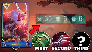 KARRIE 35 KILLS IN SOLO RANKED GAME THIS 2025!💀 (100% RECOMMENDED BUILD! ) - MUST TRY!!