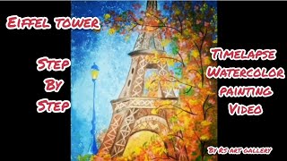 Easy watercolor #Eiffel_Tower painting tutorial for beginners||@rsartgallery8238