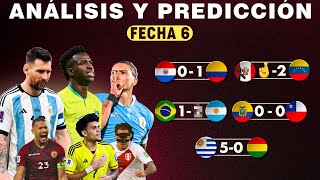 ANÁLISIS y PREDICCIÓN de la FECHA 6 de las Eliminatorias Sudamericanas Rumbo al Mundial 2026🏆