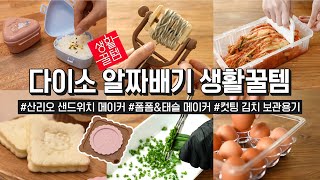 신상은 못참지!💫 산리오 덕후들 마음 뒤흔드는 다이소 생활꿀템 ! 샌드위치 메이커\u0026삼각김밥 케이스🍙부터 캠핑 찐추천템 접이식 도마 바스켓 까지!✨