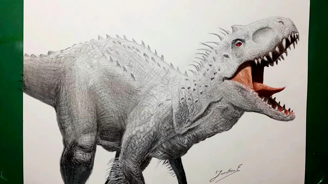 SPEED DRAWING INDOMINUS REX / DIBUJANDO AL INDOMINUS REX - YouTube