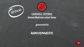 Rhinosinusitis with Dr. Lee