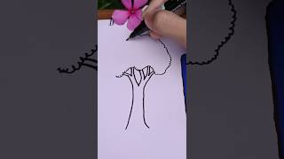 #ভাইরাল #সহজে গাছ আঁকা শিখি #😱😱🥰🥰 #youtubeshorts #tree drawing💯💯