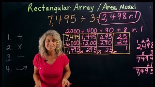 Rectangular Array (Area Model) Box Method for Division 4th Grade Math