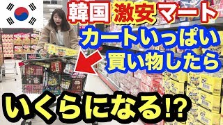 韓国の激安マートでカートいっぱいに買い物したらいくらになるか検証してみた【あゆたび！の大邱旅行S2#5】