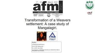 Transformation of a Weavers settlement: A case study of Mangalagiri.