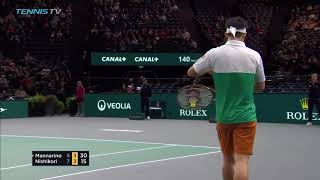 Hot Shot: Nishikori Hits Perfect Half-Volley Drop Shot In Paris 2018