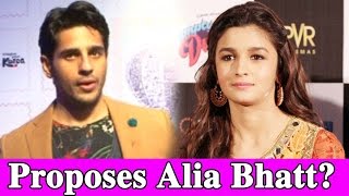 Sidharth Malhotra Indirectly Proposes Rumoured Girlfriend Alia Bhatt?