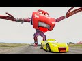 Crazy Escape From The Mutant Lightning McQueen Head Eater VS Lightning McQueen Beamng Drive #117