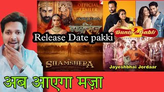 YRF Release Date Announcement | Shamshera, Banti aur Babli2, Jayeshbhai Jordar, Prithviraj