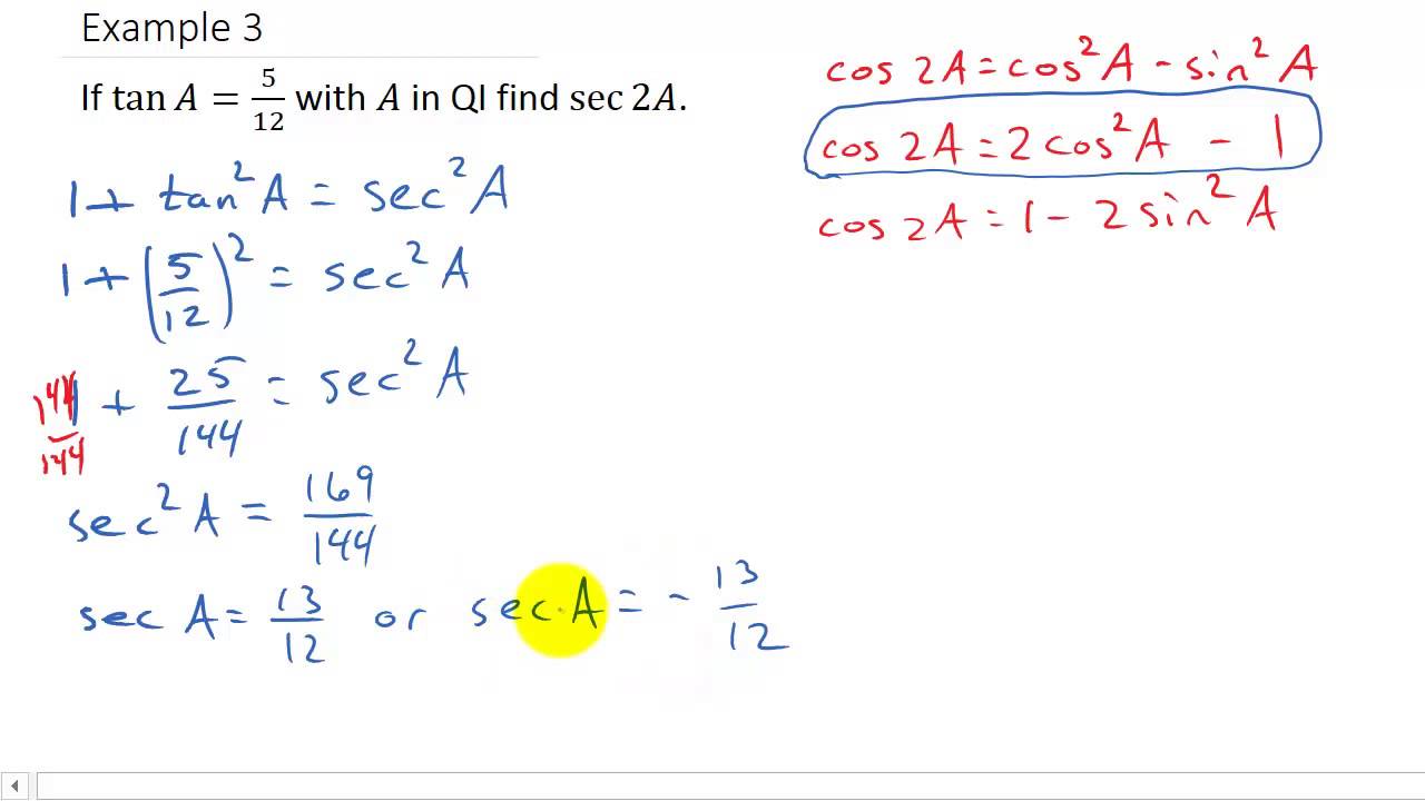 Trigonometric Identities Double Angle Formulas Logotaste