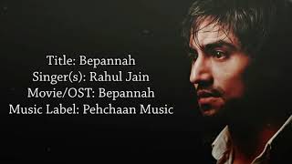 Bepannah (Full) (Male Version) - Rahul Jain - Colors Tv - Lyrical Video With Translation