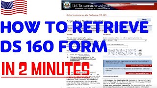 How to Recover or Retrieve Old DS-160 Form | Reprint DS-160 Confirmation Page