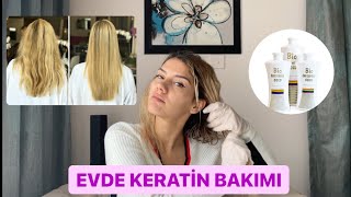 EVDE KERATİN BAKIMI YAPTIM \u0026 SAÇ BOTOKSU İŞE YARIYOR MU? | BİO KERATİN GOLD