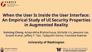 USENIX Security '24 - When the User Is Inside the User Interface: An Empirical Study of UI...