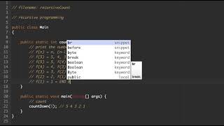 Java Methods Lesson 06) Recursive Count Down