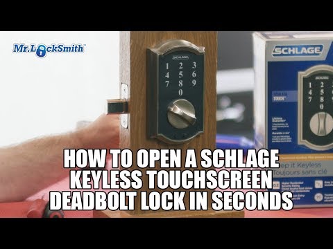How to Open a Schlage Keyless Touchscreen Deadbolt Lock in Seconds | Mr. Locksmith™ Video How to Open a Schlage Keyless Touchscreen Deadbolt Lock in Seconds | Mr. Locksmith™ Video