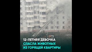 12-летняя девочка спасла животных из горящей квартиры