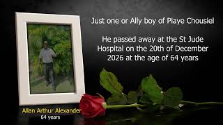 Death Announcement of Allan Arthur Alexander [English]