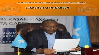 Cabdicasiis Laftagareen ayaa loo doortay Madaxwaynaha Koonfur Galbeed Somaliya