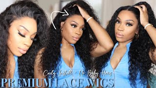 Skip The Baby Hairs ✨ Long Deep Curly Frontal Install | Premium Lace Wig