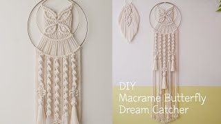 [ENG] DIY TUTORIAL |  Macrame butterfly dream catcher | 마크라메 나비 드림캐쳐 |