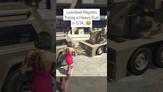 Low level Regrets Trying a Heavy Gun in GTA #gtaviral #gtaonline #gta5online #gtacars #gta5 #shorts