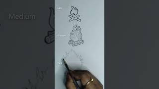 Flames of Fire | Sketching Fire | Easy Medium Hard | #shorts | #ytshorts | Sketch \u0026 Draw