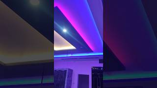 fall ceiling light design || jhalar light || false ceiling design for living room with two fan ||