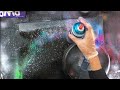 spray paint art easy moon u0026fancy nebula behind the moon asmr