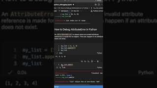 AttributeError in Python (debugging) #python #AttributeError #shorts
