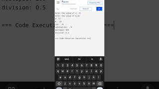 PYTHON TUTORIAL : ADDITION, SUBTRACTION, MULTIPLICATION AND DIVISION OF TWO NUMBERS#43