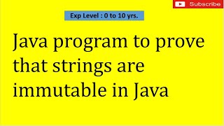 Prove that String is Immutable in java | String coding Interview Question