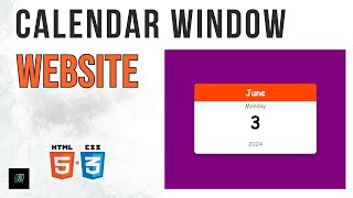 Mini Calendar Website HTML CSS JS | Full Tutorial with Source Code