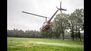 Helikopter vlucht  boven de veluwe