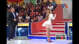 Jen Quezada En El Karaoke de los famosos en Aquí Se Habla Español