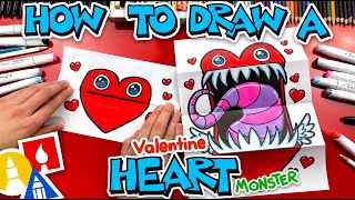 How To Draw A Heart Monster - Folding Surprise