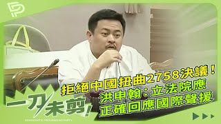 【一刀未剪】拒絕中國扭曲2758決議 洪申翰：立法院應正確回應國際聲援