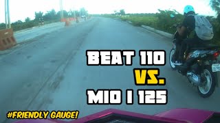 Honda Beat Fi vs. Yamaha Mioi125 | Friendly Guage! | Allstockengine | Drag Race! 💨