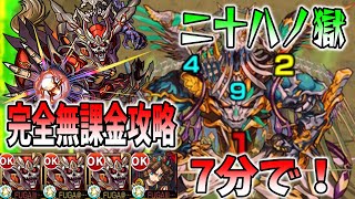 【モンスト】難関禁忌の獄！28獄！完全無課金攻略！