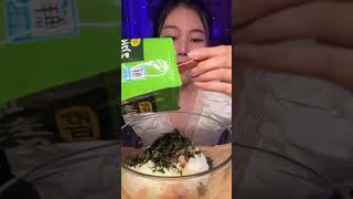 เมนูเกาหลีง่ายๆ 🇰🇷”ข้าวคลุกปลาทูน่ามายองเนส“ #asmr #ข้าวคลุก #สาหร่าย #ของกินในเซเว่น