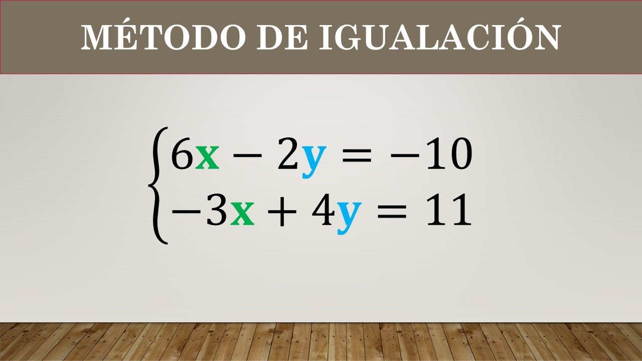 SISTEMA DE ECUACIONES LINEALES 2X2 MÉTODO DE IGUALACIÓN - YouTube