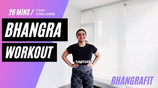 7 Day Bhangra Workout Challenge | 26 Minutes Fat Burning Cardio | BhangraFit | DJ Frenzy Remix