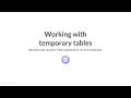 SQL Tutorial: Working with temporary tables
