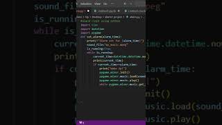 Alarm Clock using Python |build alarm clock in python |python projects | shorts #ytshorts