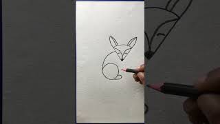 Simple and easy fox drawing with pencil