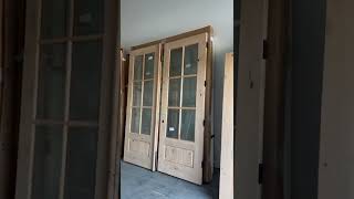 72x80 and 72x96 Southwood Sante Fe 6 Lite Knotty Adler Entry Door True Divided Lite Both Doors Open