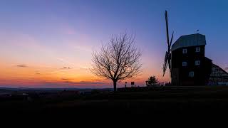 Timelapse Sonnenuntergang an der Bockwindmühle in Kottmarsdorf / Oberlausitz